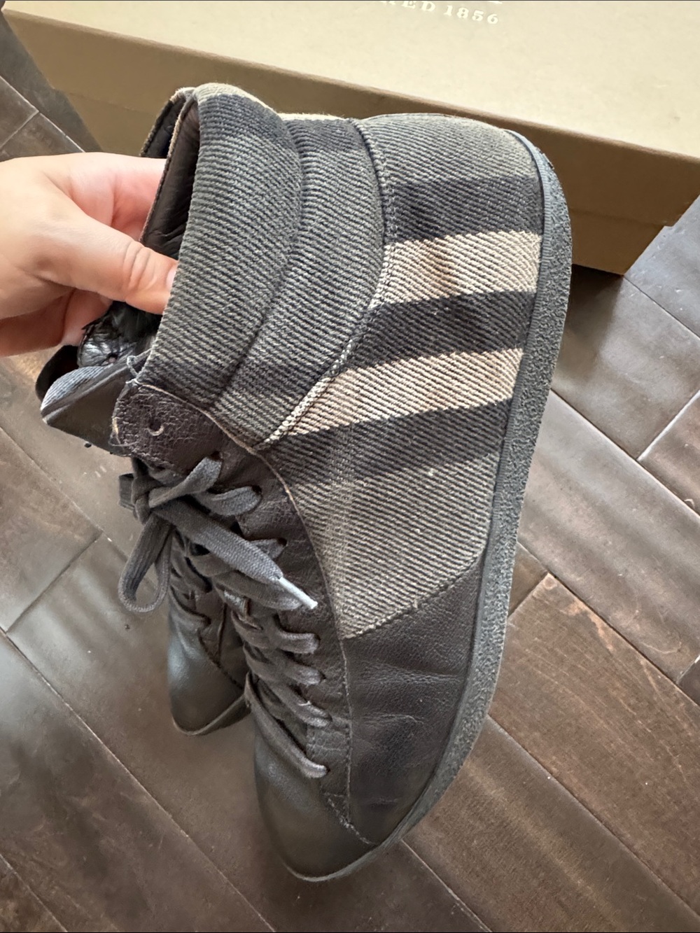 Burberry Check High Top Sneakers Size：44 - Picture 11 of 13